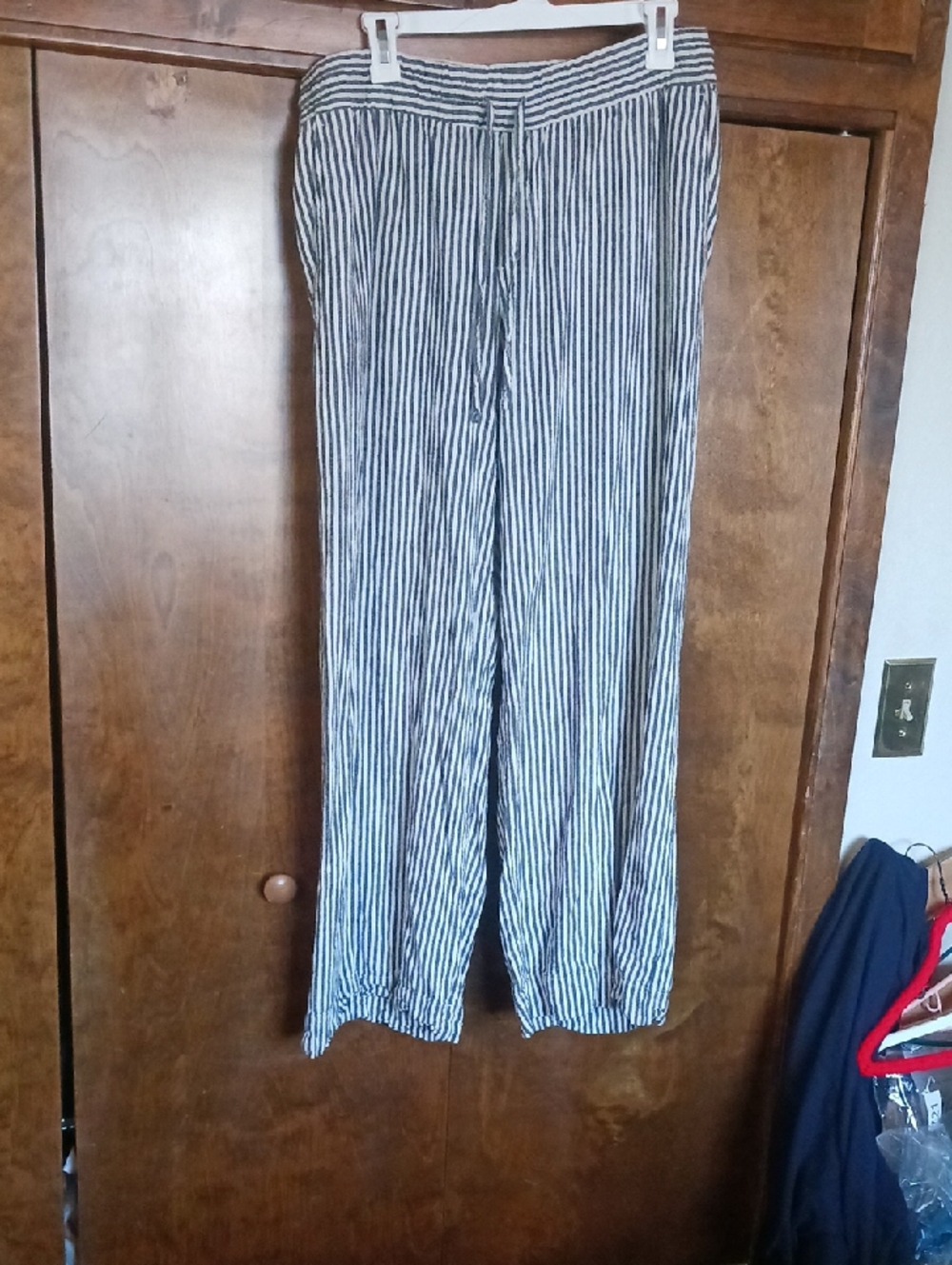 a new day Black & White Striped Drawstring Pants